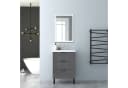 Aica Sanitär Waschtisch mit Unterschrank 3 Schubladen Soft-Close Grau Bild 4