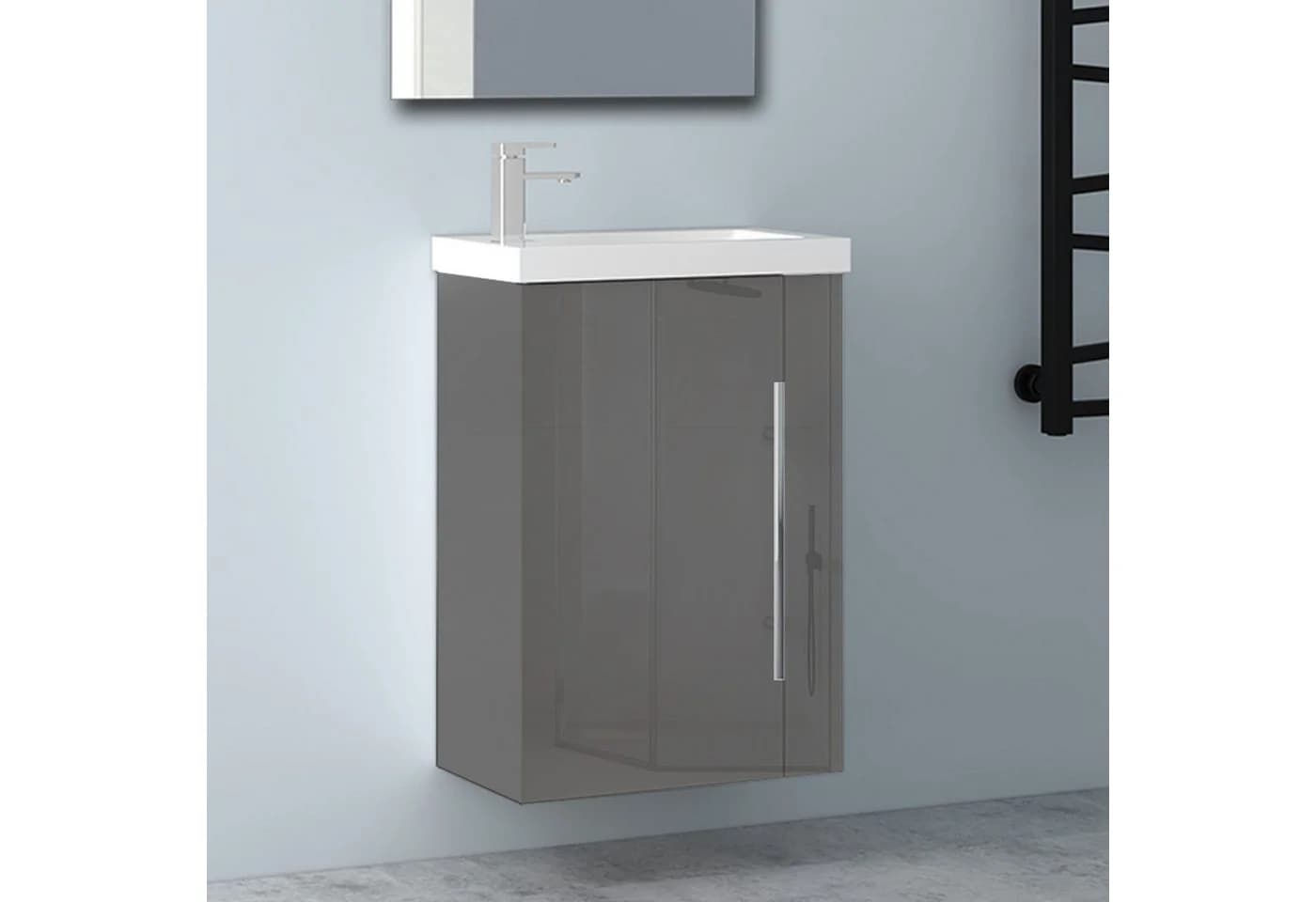 Aica Sanitär Waschtisch 45 cm mit Unterschrank Grau/Weiß - Bild 2