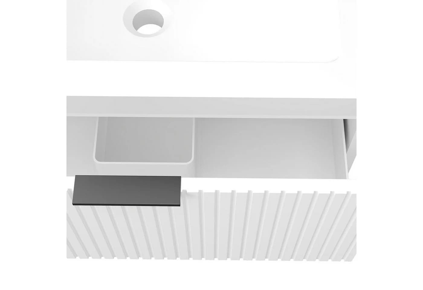 Aica Sanitär Waschtisch Badmöbel Set Weiß Matt mit Softclose - Bild 5
