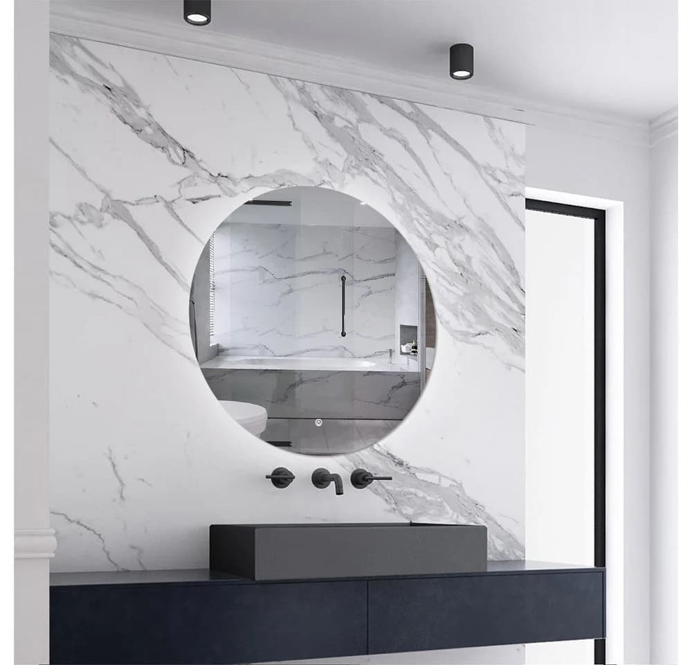 Aica Sanitär Badspiegel LED-Hinterleuchtung Kaltweiß Dimmbar Touch/Wandschalter - Bild 2