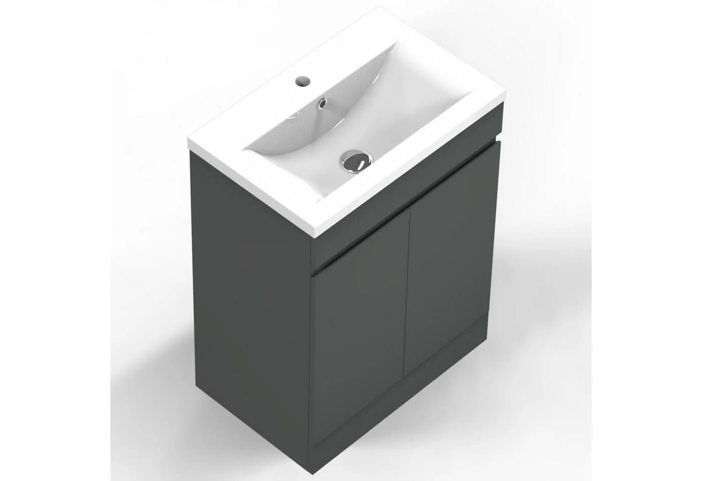 duschspa Waschtisch Badmöbel 50 cm Anthrazit Mineralguss