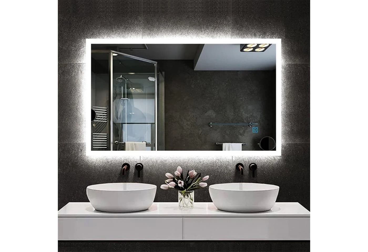 duschspa LED Badspiegel 100cm mit Beleuchtung und Beschlagfrei - Bild 2
