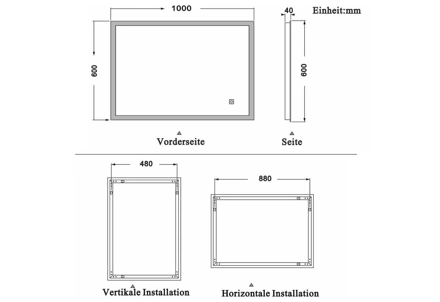 duschspa LED Badspiegel 100cm mit Beleuchtung und Beschlagfrei - Bild 5