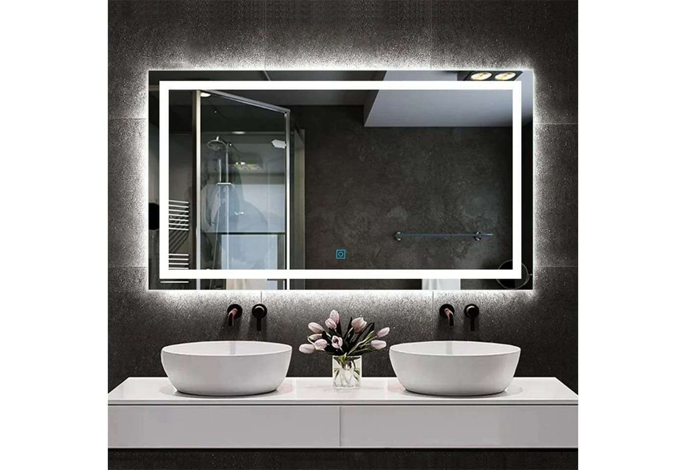 duschspa LED Badspiegel 100cm mit Touch und Beschlagfrei - Bild 2