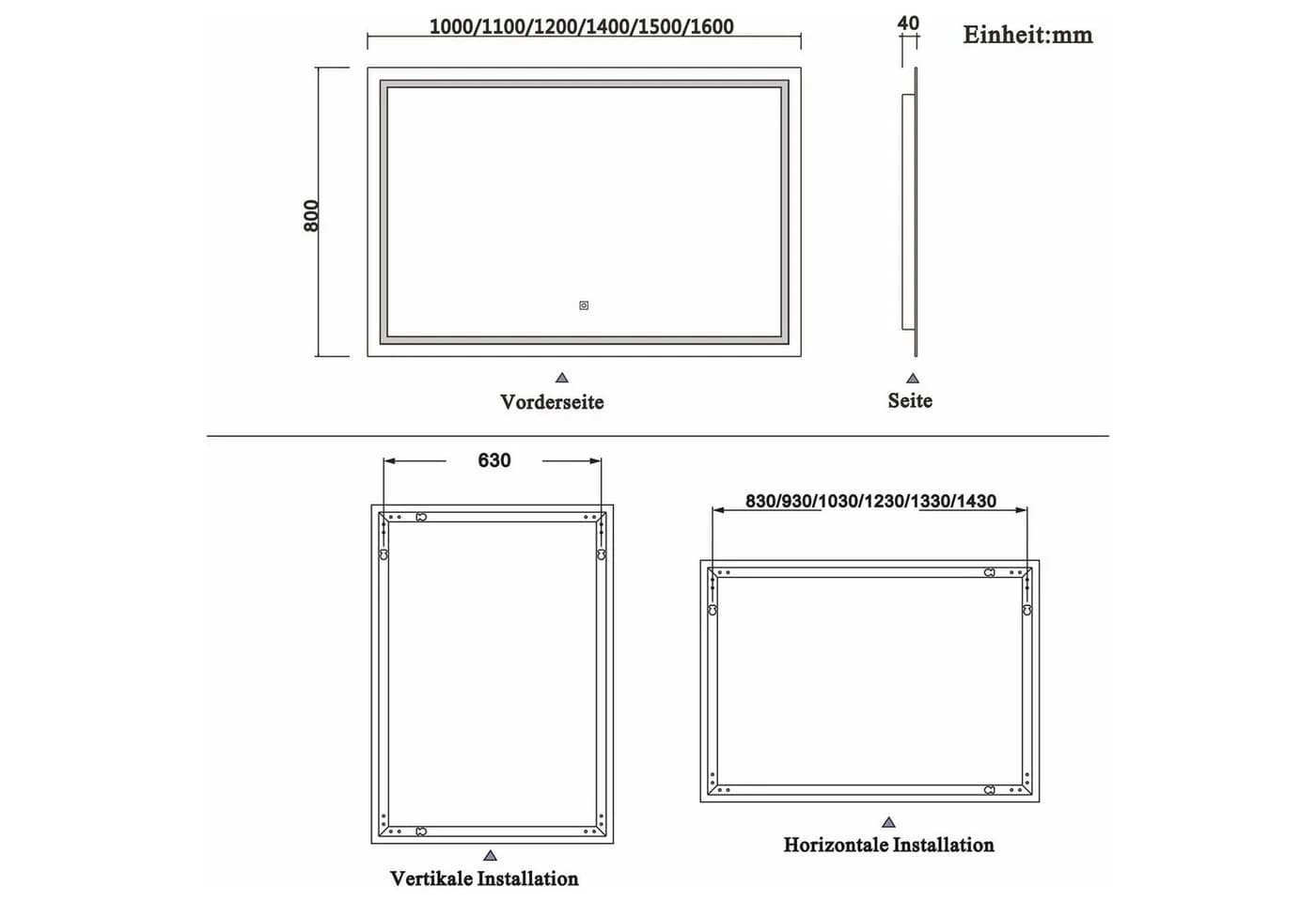 duschspa LED Badspiegel 100cm mit Touch und Beschlagfrei - Bild 5