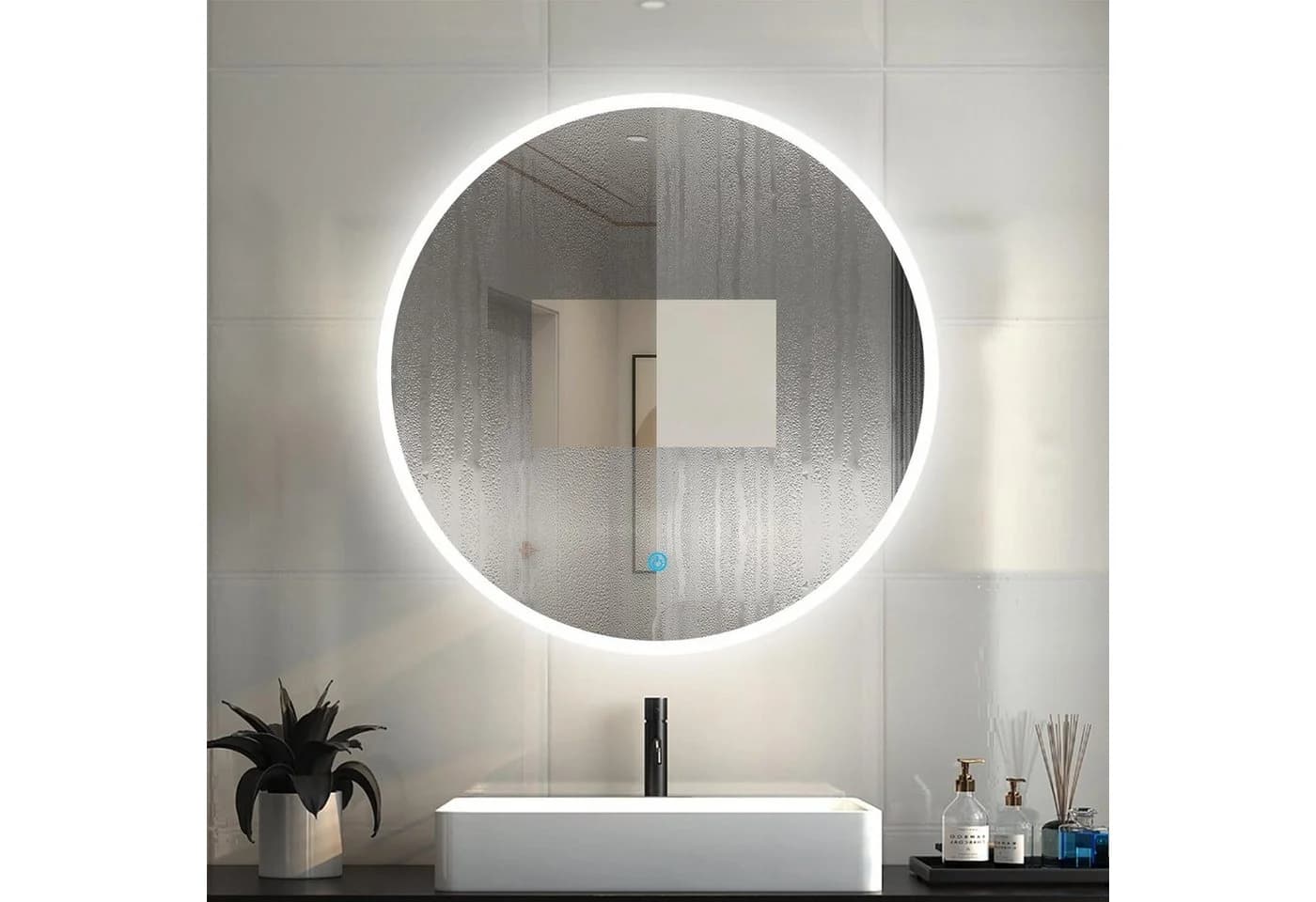 duschspa Badspiegel Rund mit LED Beleuchtung und Touch-Schalter - Bild 3