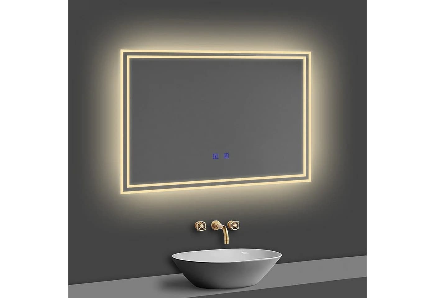 duschspa LED Badspiegel mit Bluetooth, Dimmbar, Beschlagfrei, Aluminiumrahmen