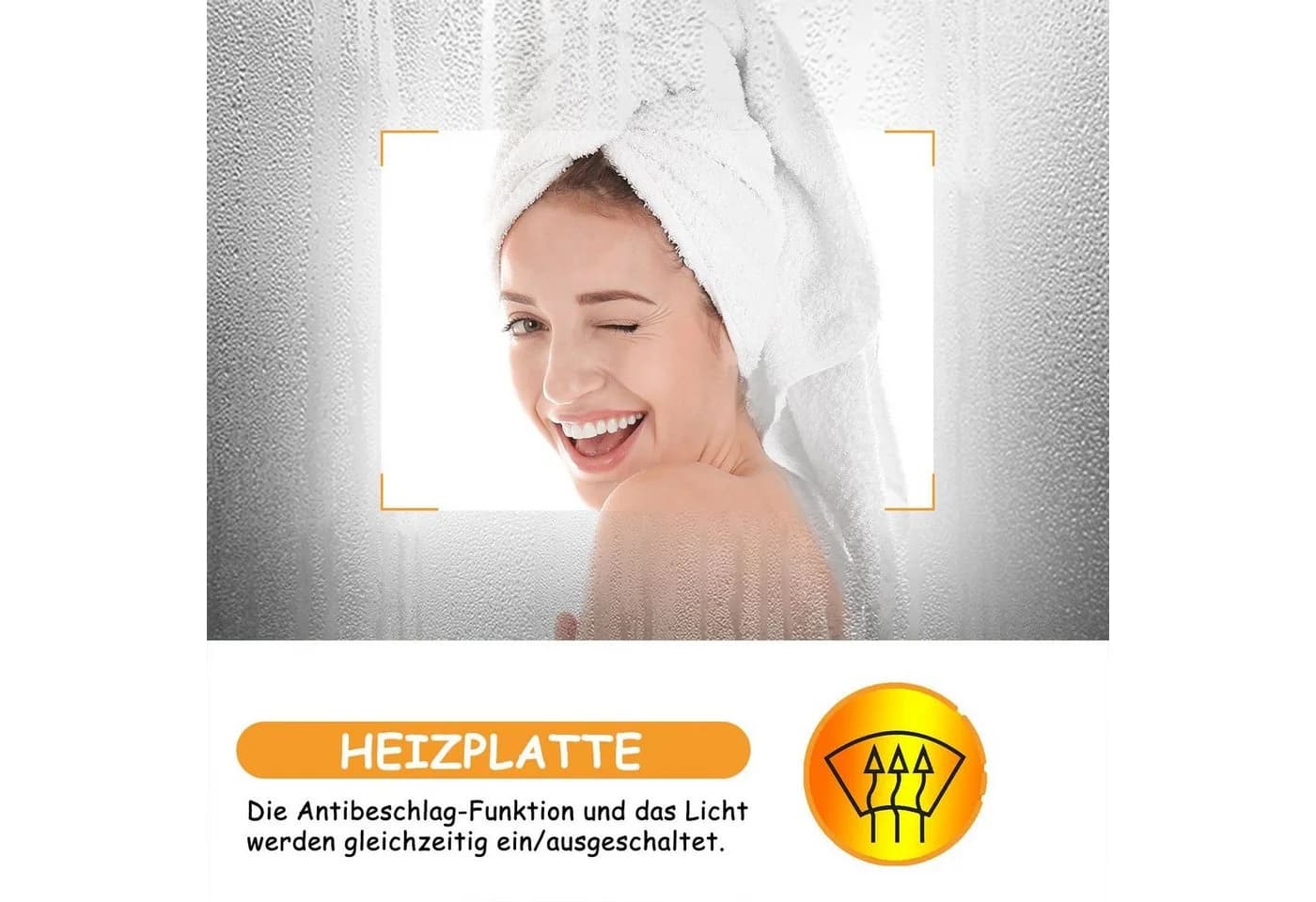 duschspa LED Badspiegel mit Bluetooth, Dimmbar, Beschlagfrei, Aluminiumrahmen - Bild 4