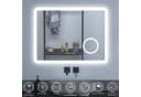 Aica Sanitär Badspiegel mit LED, Dimmbar, Antibeschlag, Uhr & 3x Lupe Bild 1