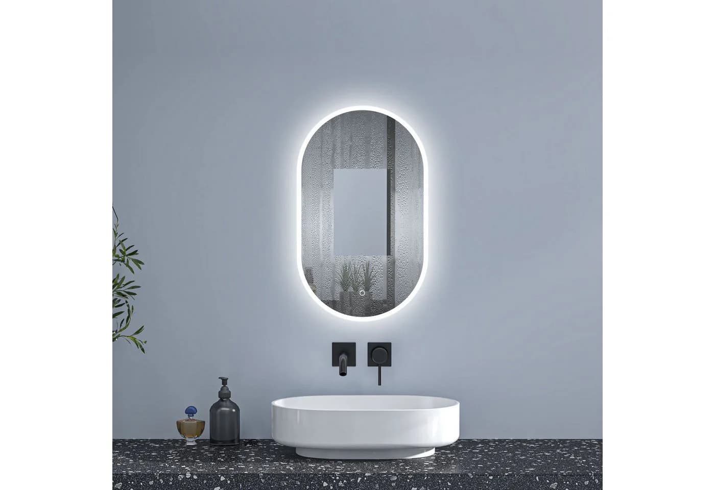 Aica Sanitär LED Badspiegel mit Memory-Funktion und Antibeschlag