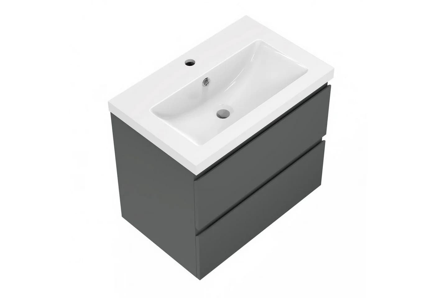 Aica Sanitär Waschtisch Anthrazit Unterschrank mit Waschbecken - Bild 5