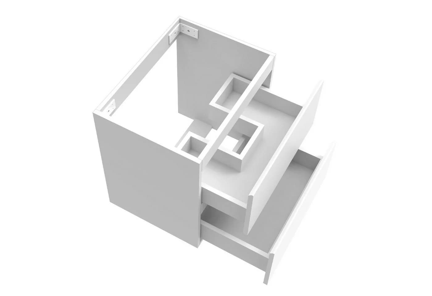 Aica Sanitär Waschtischunterschrank Weiß Modern Softclose - Bild 3