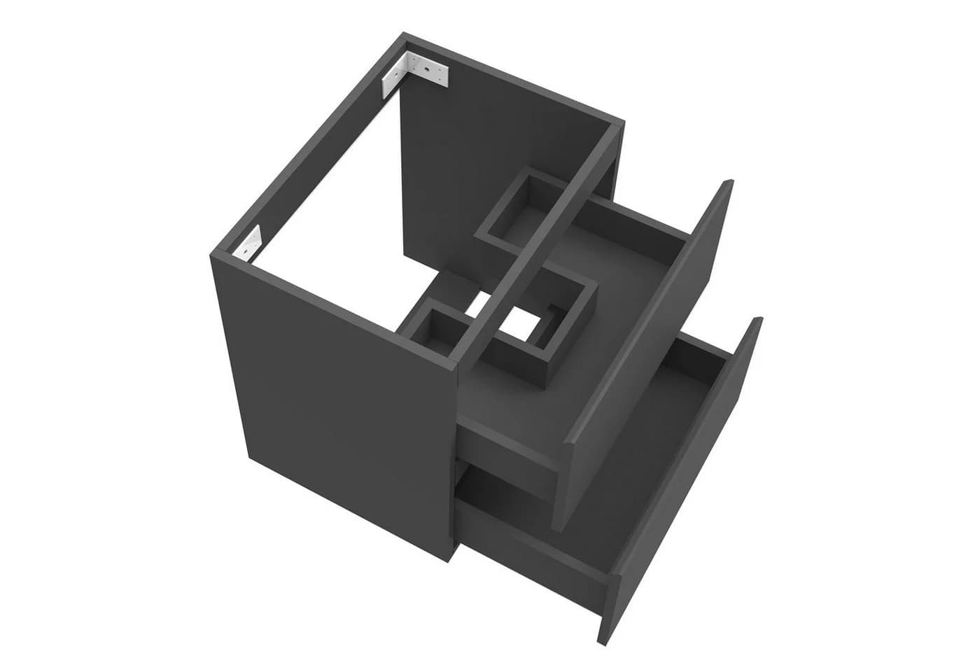 Aica Sanitär Waschtischunterschrank Modern Weiß Softclose - Bild 4