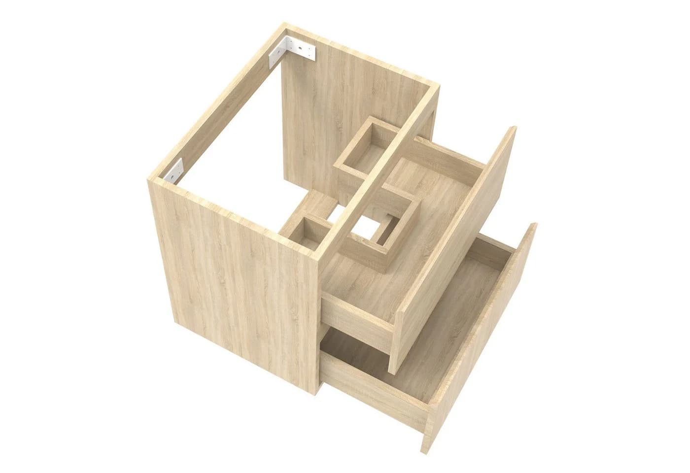 Aica Sanitär Waschtischunterschrank Modern Weiß Softclose - Bild 3
