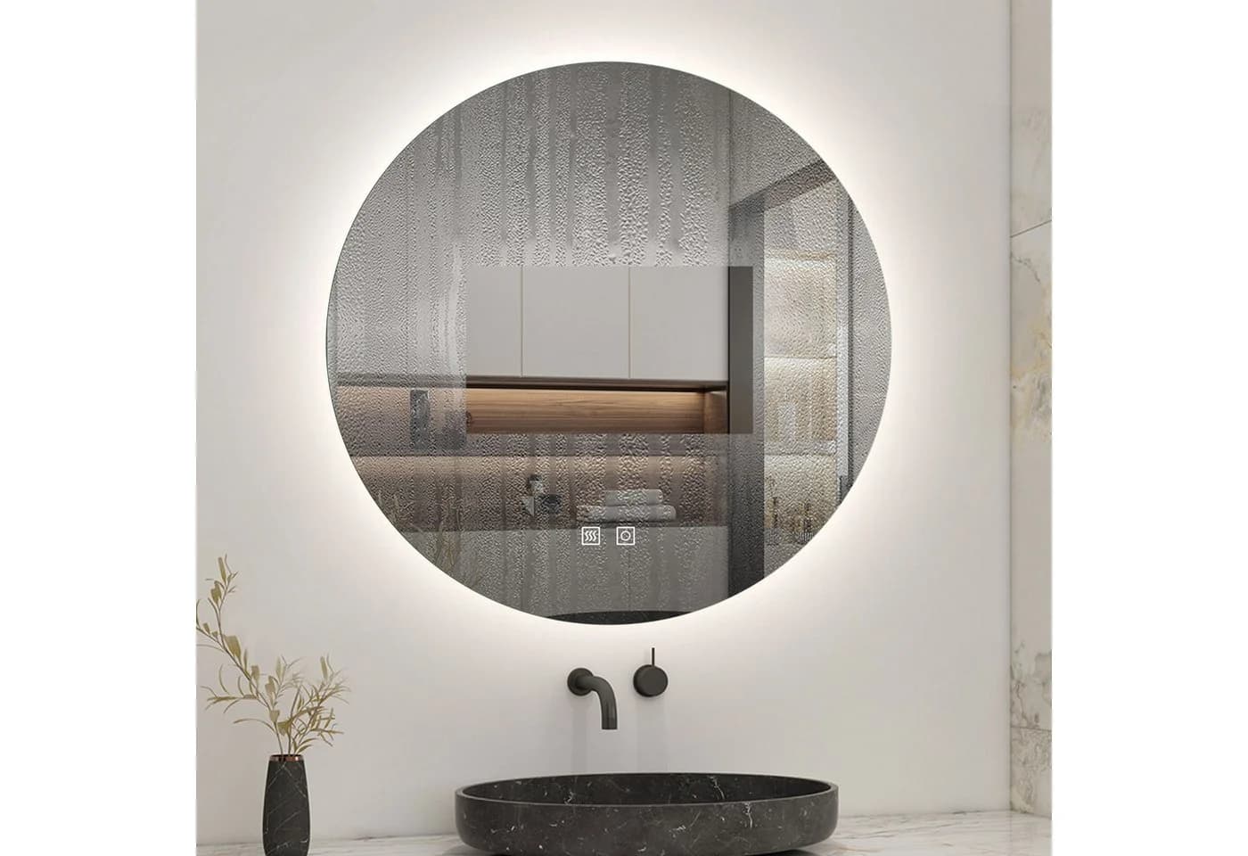 Aica Sanitär Badspiegel mit LED Wandspiegel Beschlagfrei