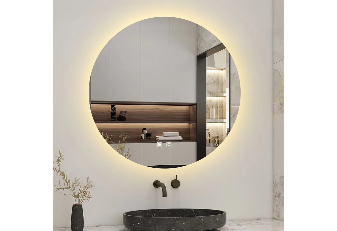 Aica Sanitär Badspiegel mit LED Wandspiegel Beschlagfrei - Bild 4