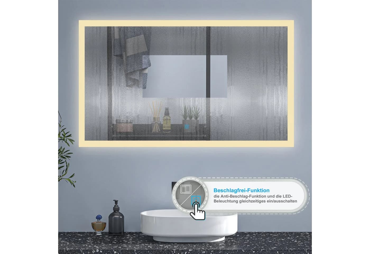 Aica Sanitär Badspiegel mit LED-Beleuchtung dimmbar - Bild 4