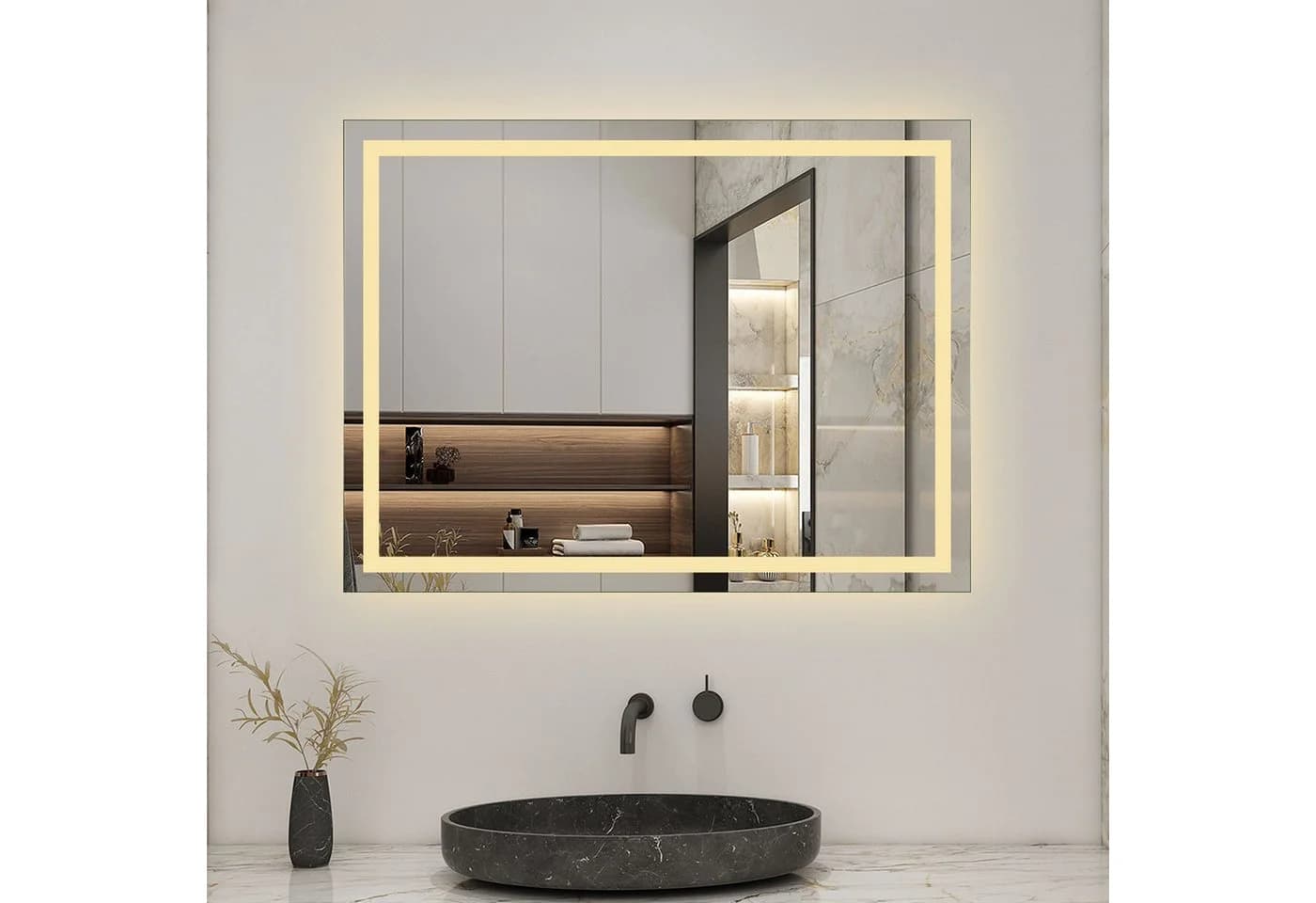 Aica Sanitär LED Badspiegel mit Beleuchtung, Antibeschlag, Dimmbar, IP44 - Bild 4