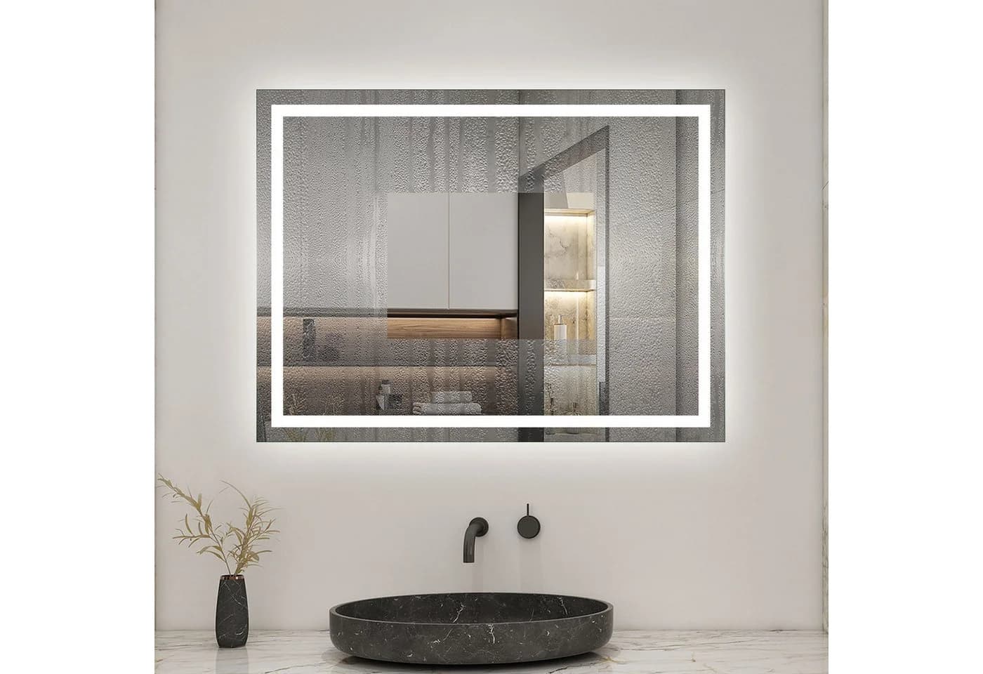 Aica Sanitär LED Badspiegel mit Beleuchtung, Antibeschlag, Dimmbar, IP44 - Bild 5