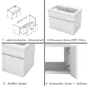 Aica Waschtischunterschrank mit Becken 60-120cm Weiß Bild 5