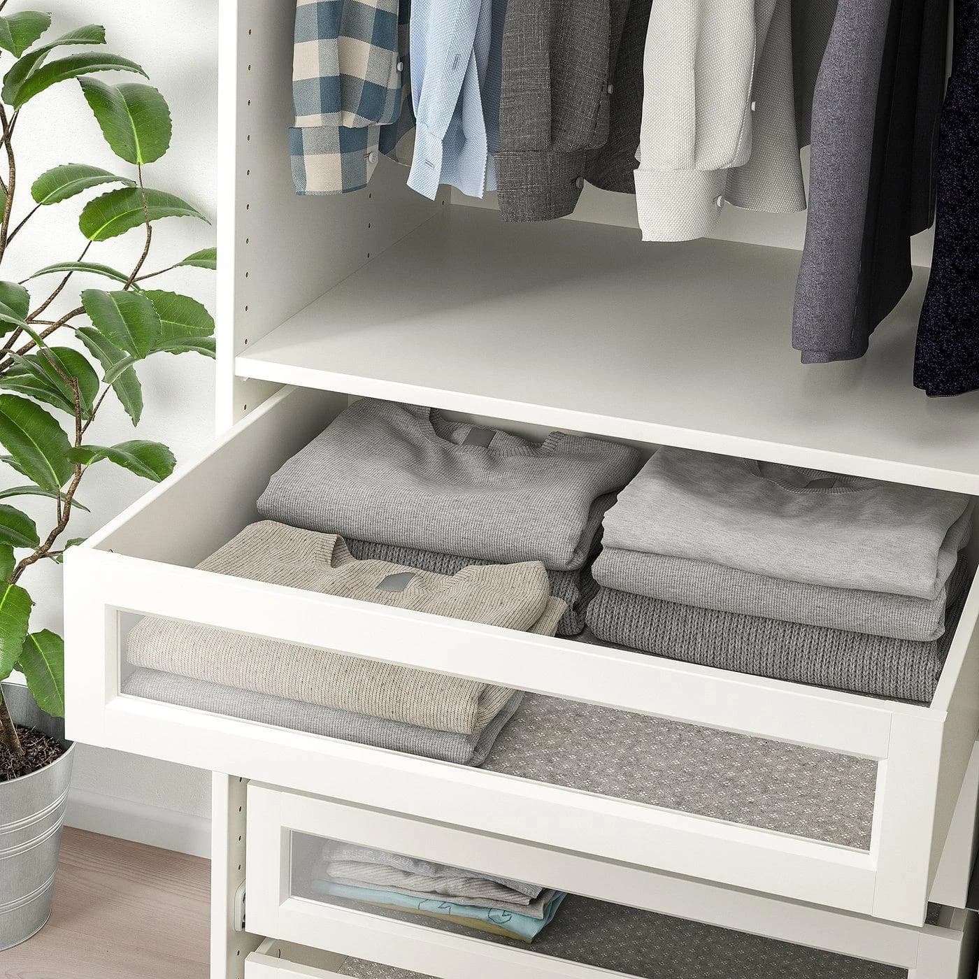 IKEA KOMPLEMENT Schublade mit Glasfrontrahmen Weiß