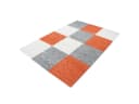 SIMPEX24 Teppich Kariert Design Orange Hochflor Läufer Bild 4