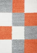 SIMPEX24 Teppich Kariert Design Orange Hochflor Läufer Bild 5