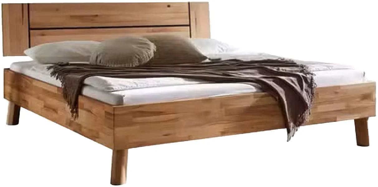 HOME AFFAIRE Chavot II Massivholzbett Kernbuche Beige