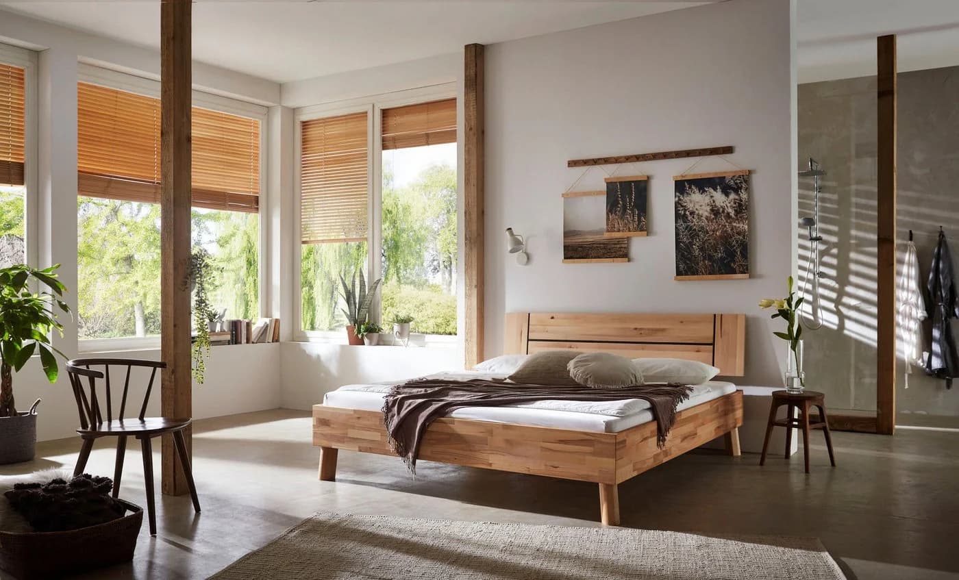 HOME AFFAIRE Chavot II Massivholzbett Kernbuche Beige - Bild 5