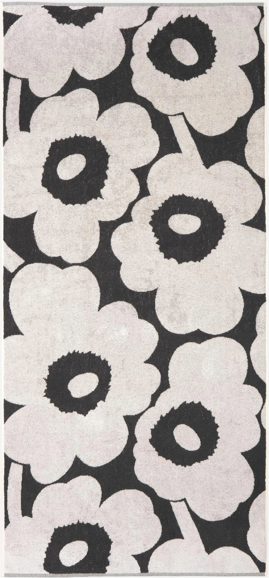 Marimekko Duschtuch Unikko anthrazit weiß 70x150 cm
