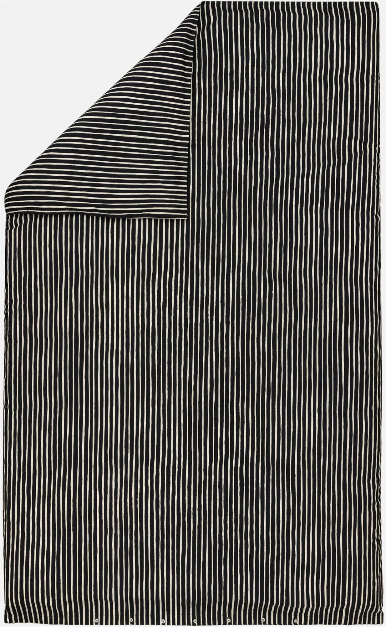 MARIMEKKO Bettbezug PICCOLO Schwarz Gestreift Bio-Baumwolle