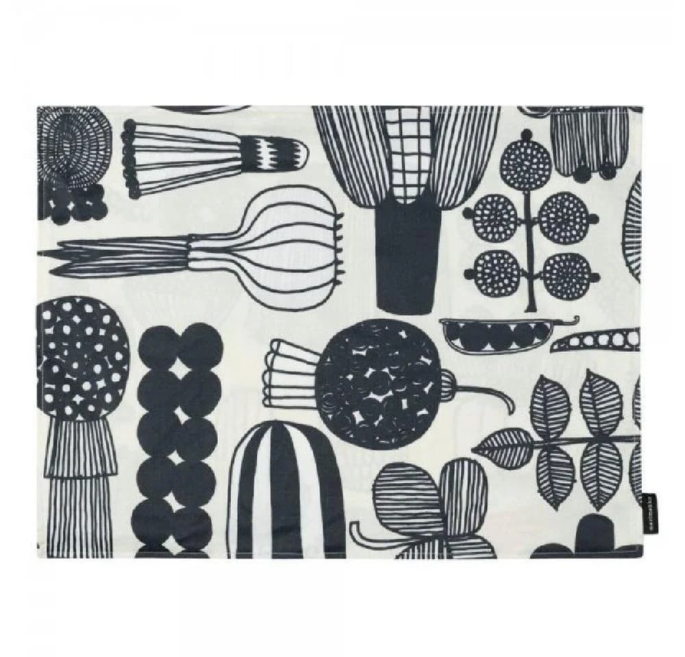 Marimekko Platzset Tischset Puutarhurin Parhaat Schwarz/Weiß