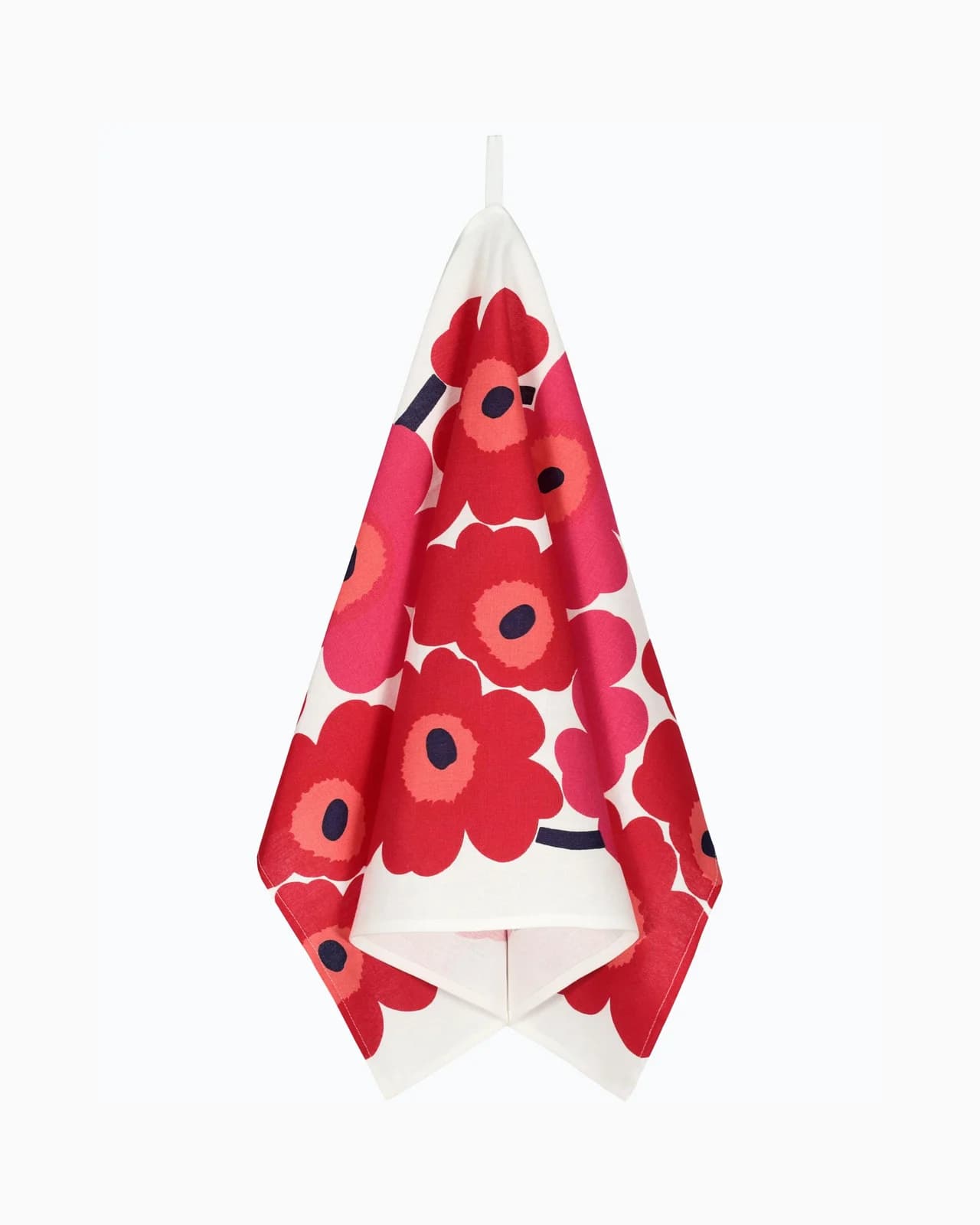 MARIMEKKO Geschirrtuch UNIKKO Weiß/Rot Baumwolle Leinen