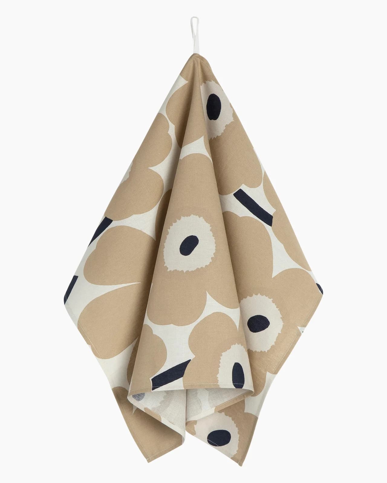 MARIMEKKO Spültuch Pieni Unikko Beige Dunkelblau Baumwolle Leinen