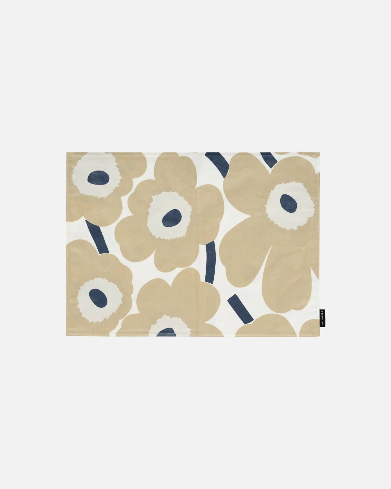MARIMEKKO Platzset P.UNIKKO Beige/Weiß/Dunkelblau Baumwolle
