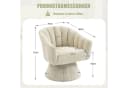 LVHOM Drehsessel Loungesessel Beige 360°-Drehung Cord Bild 3