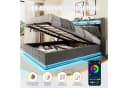 LVHOM Samtbett mit LED, USB-C & Stauraum Grau Bild 4