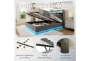 LVHOM Samtbett mit LED, USB-C & Stauraum Grau Bild 5