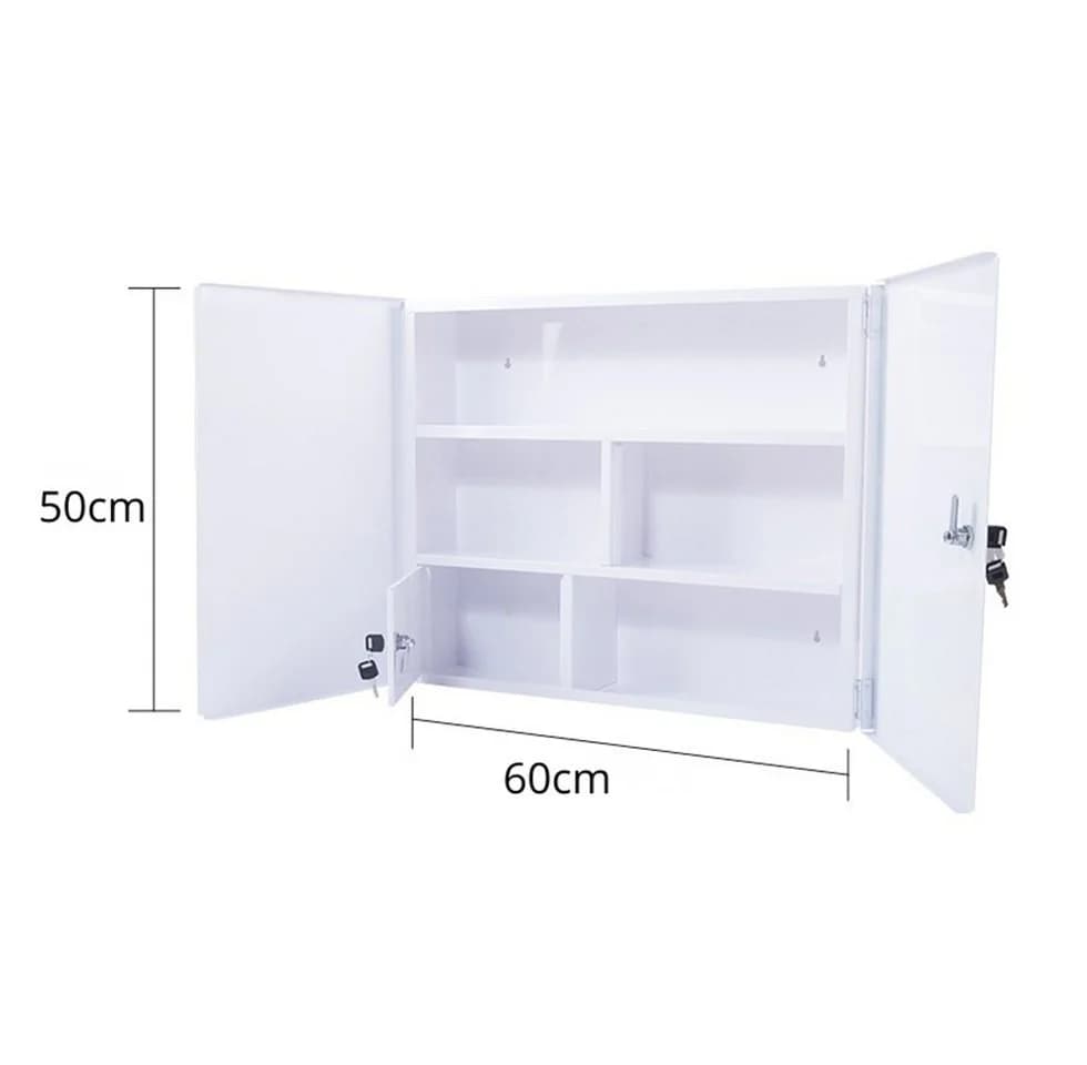Euroshowers GmbH Medizinschrank Abschließbarer Erste-Hilfe-Schrank aus Stahl, doppeltürig
