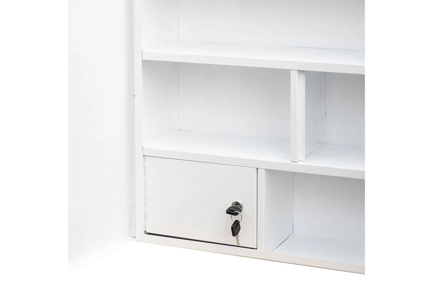 Euroshowers GmbH Medizinschrank Abschließbarer Erste-Hilfe-Schrank aus Stahl, doppeltürig - Bild 3