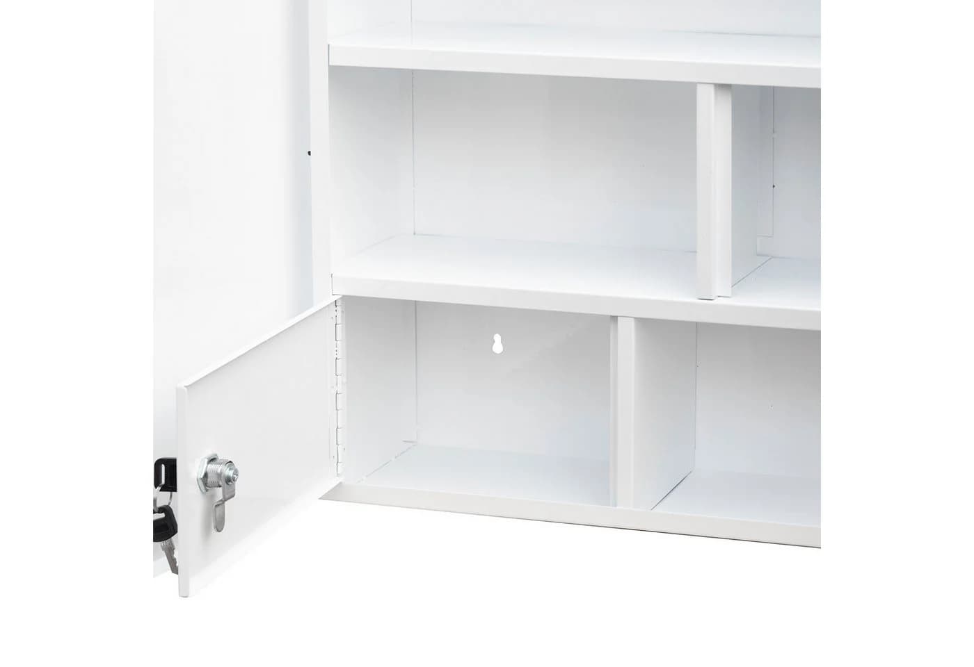 Euroshowers GmbH Medizinschrank Abschließbarer Erste-Hilfe-Schrank aus Stahl, doppeltürig - Bild 4
