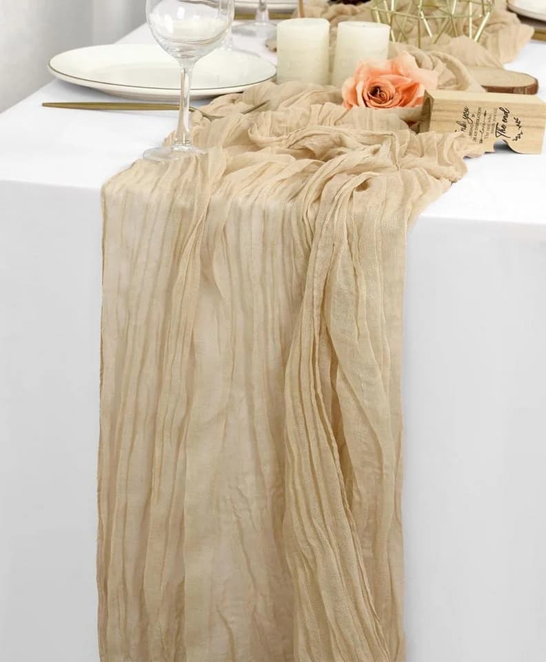 Zaewry Tischläufer Bali-Gaze Boho Beige 90x300 cm - Bild 3