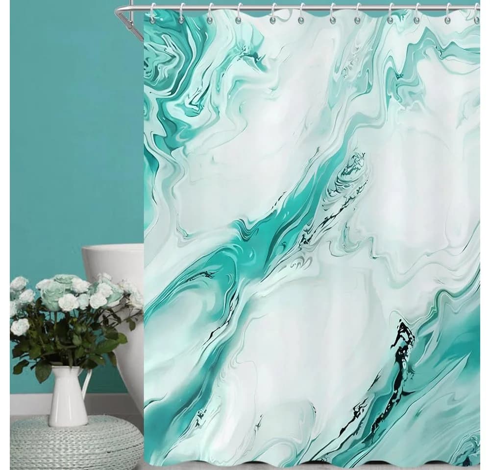 Agger Duschvorhang Modern Abstrakt Marmor Aquarell Design Wasserdicht & Waschbar