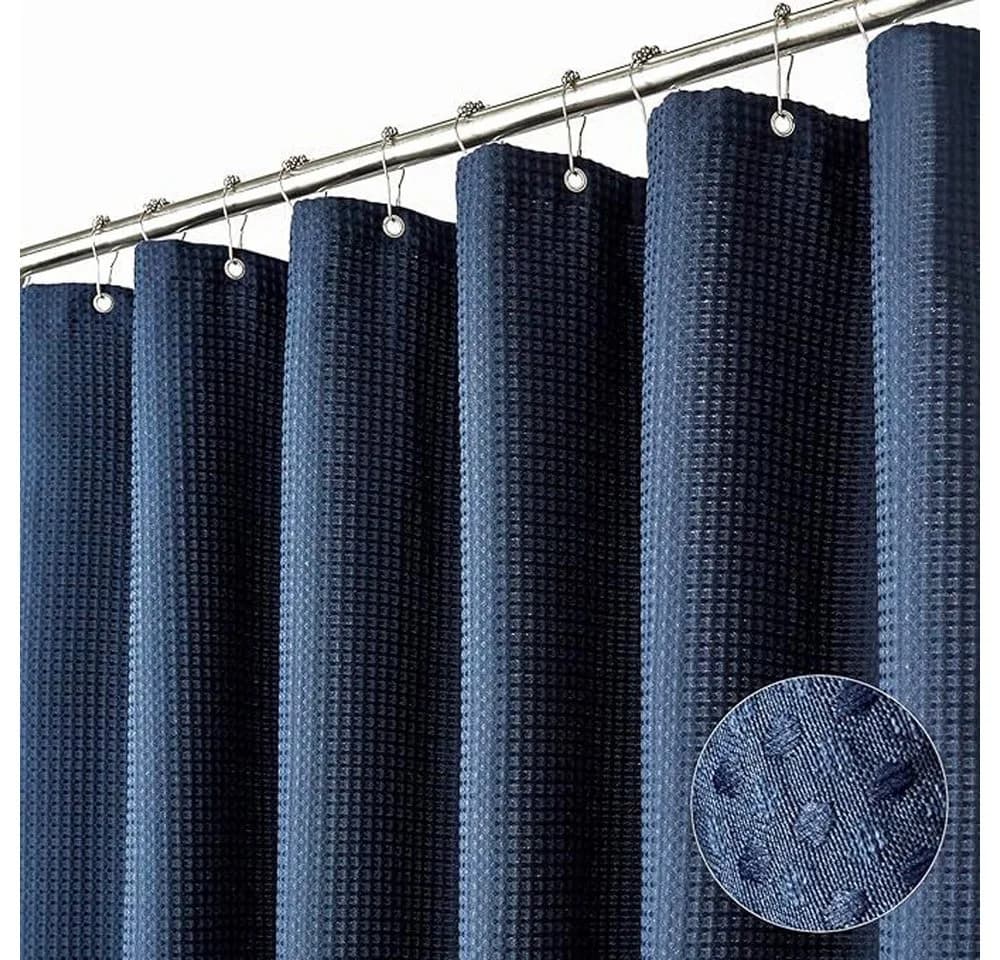 Diwzbyn Duschvorhang Waffelstoff wasserabweisend blau - Bild 2