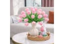 Minicloss Kunstblumenstrauß 10 Stück Künstliche Tulpen Rosa Bild 4