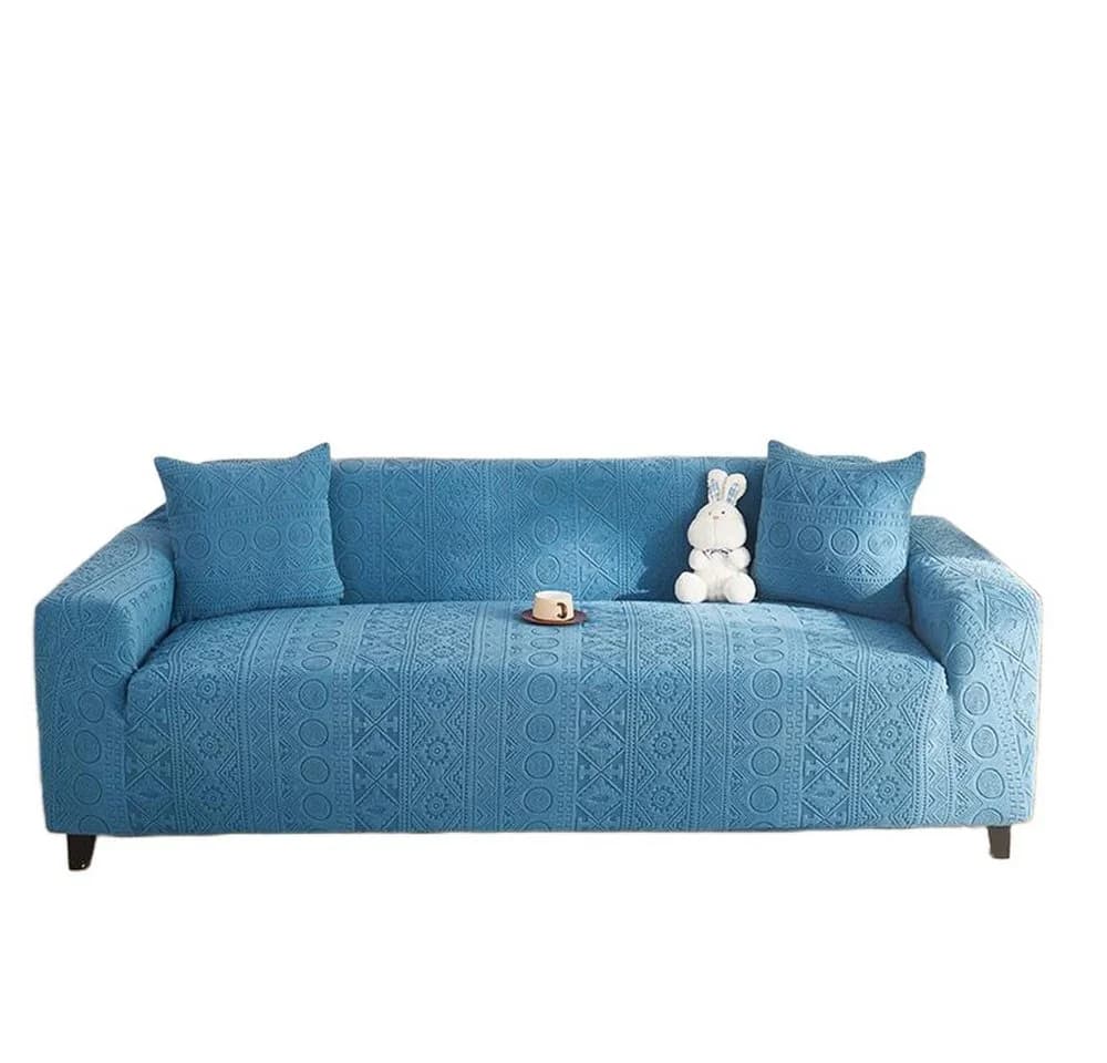 Zaewry Sofahusse Stretch-Sofabezug Blau mit dezentem Muster - Bild 2