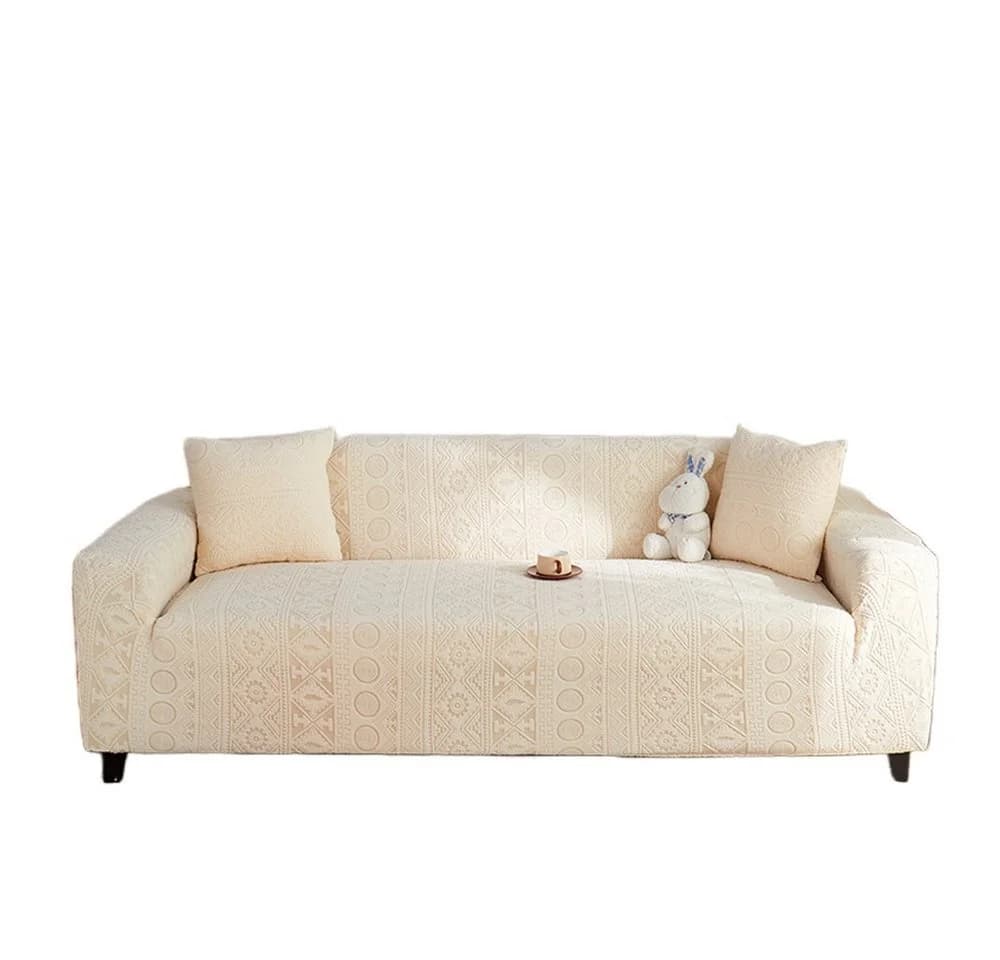 Zaewry Stretch-Sofabezug Beige Elastisch Fleece - Bild 2
