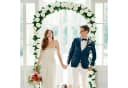 Agger Kunstblumengirlande Weiß Seide & Kunststoff für Hochzeit & Deko Bild 4