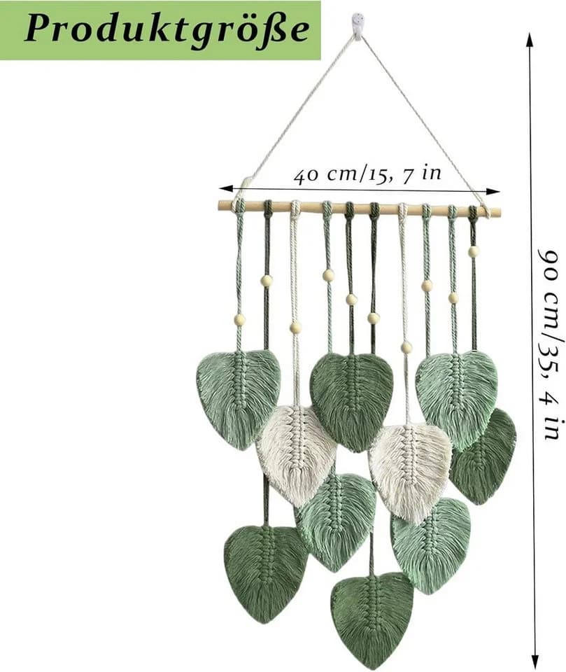 Agger Hängedekoration Makramee Boho-Stil Grün