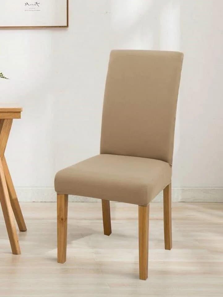 Zaewry Stuhlhusse Stretch Abnehmbare Waschbar Stuhlbezug mit Gummiband Beige